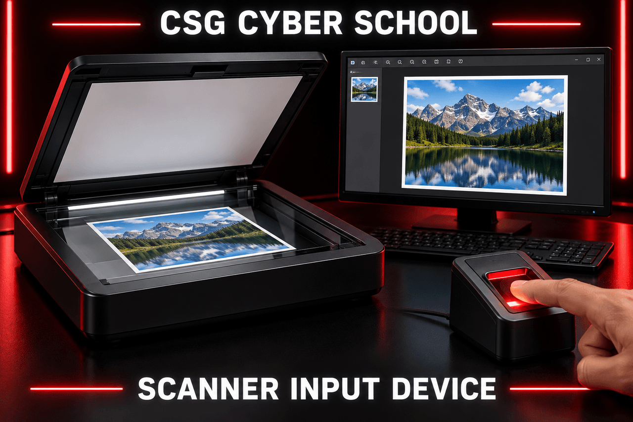 Scanner converting a paper document into a digital computer file, CSG Cyber School