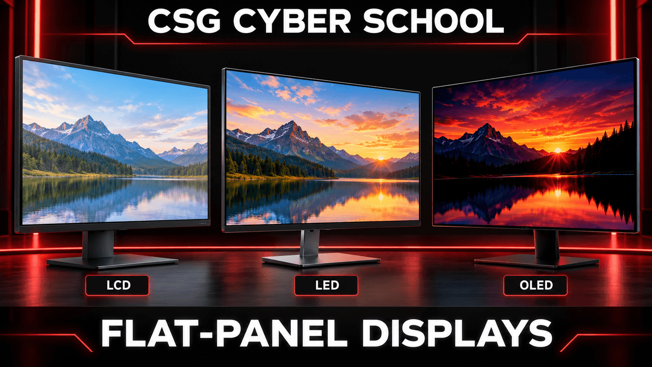 LCD LED backlit LCD and OLED flat panel monitor technologies compared, CSG Cyber School