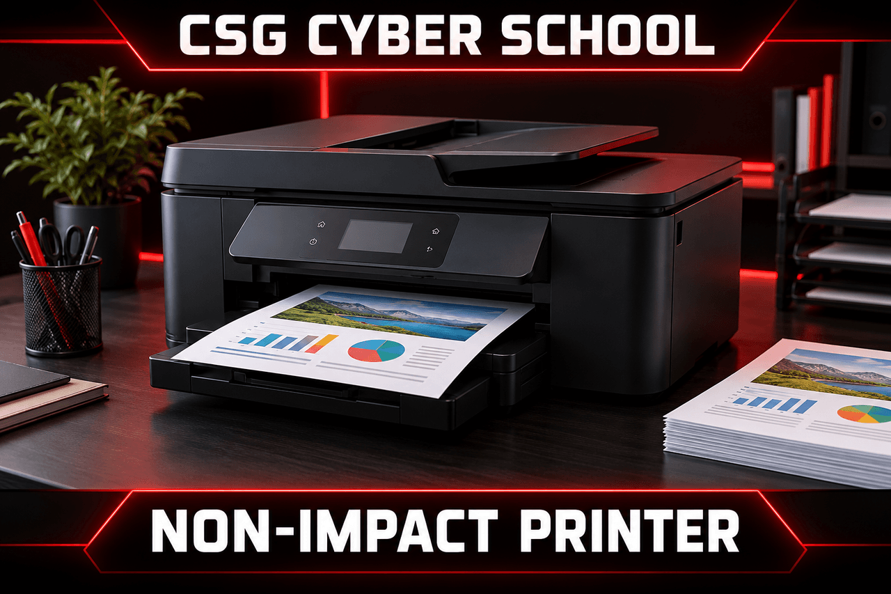 Quiet modern non impact printer for everyday home and office use, CSG Cyber School