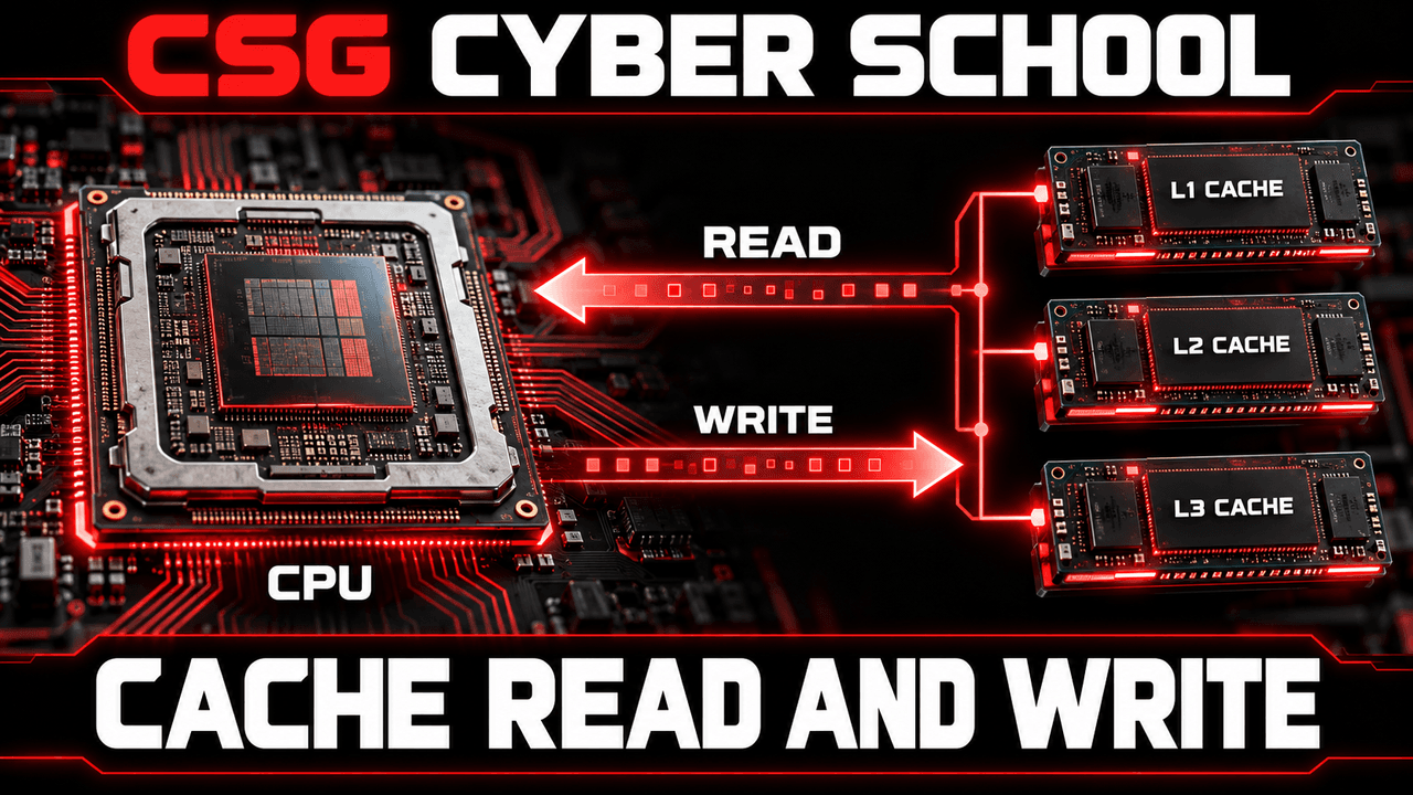 CSG Cyber School CPU cache read and write access illustration