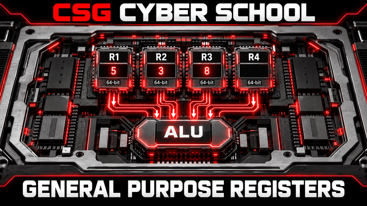 CSG Cyber School general purpose registers temporarily storing values for calculations